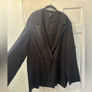 Oversized Black Double Breasted Jacket